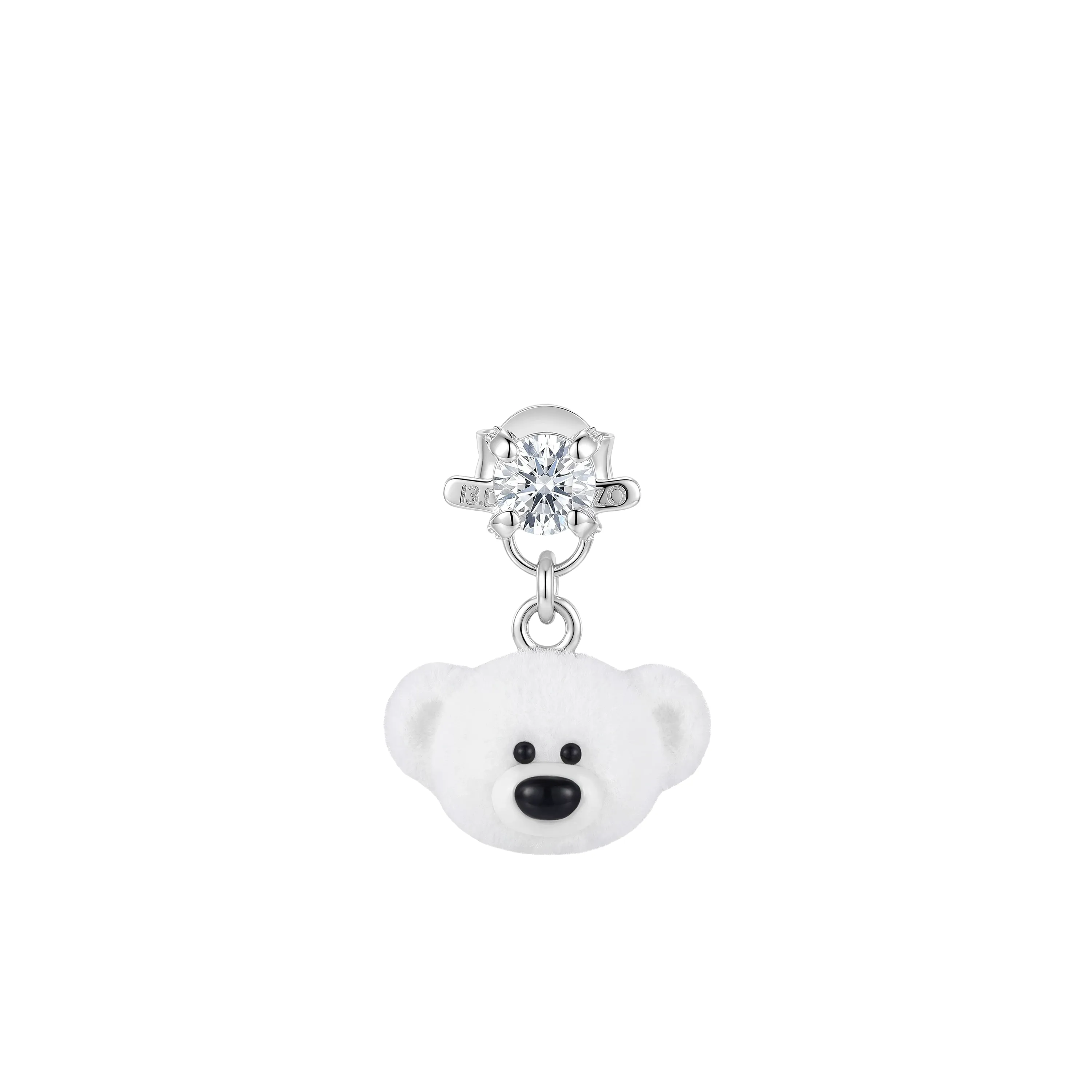 SERVER SLOT Bear Head Stud Earring dengan detail zirkonia berkilau