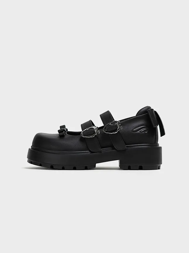 GELIGA69 Mary Jane Platform Shoes warna hitam bergaya retro Jepang