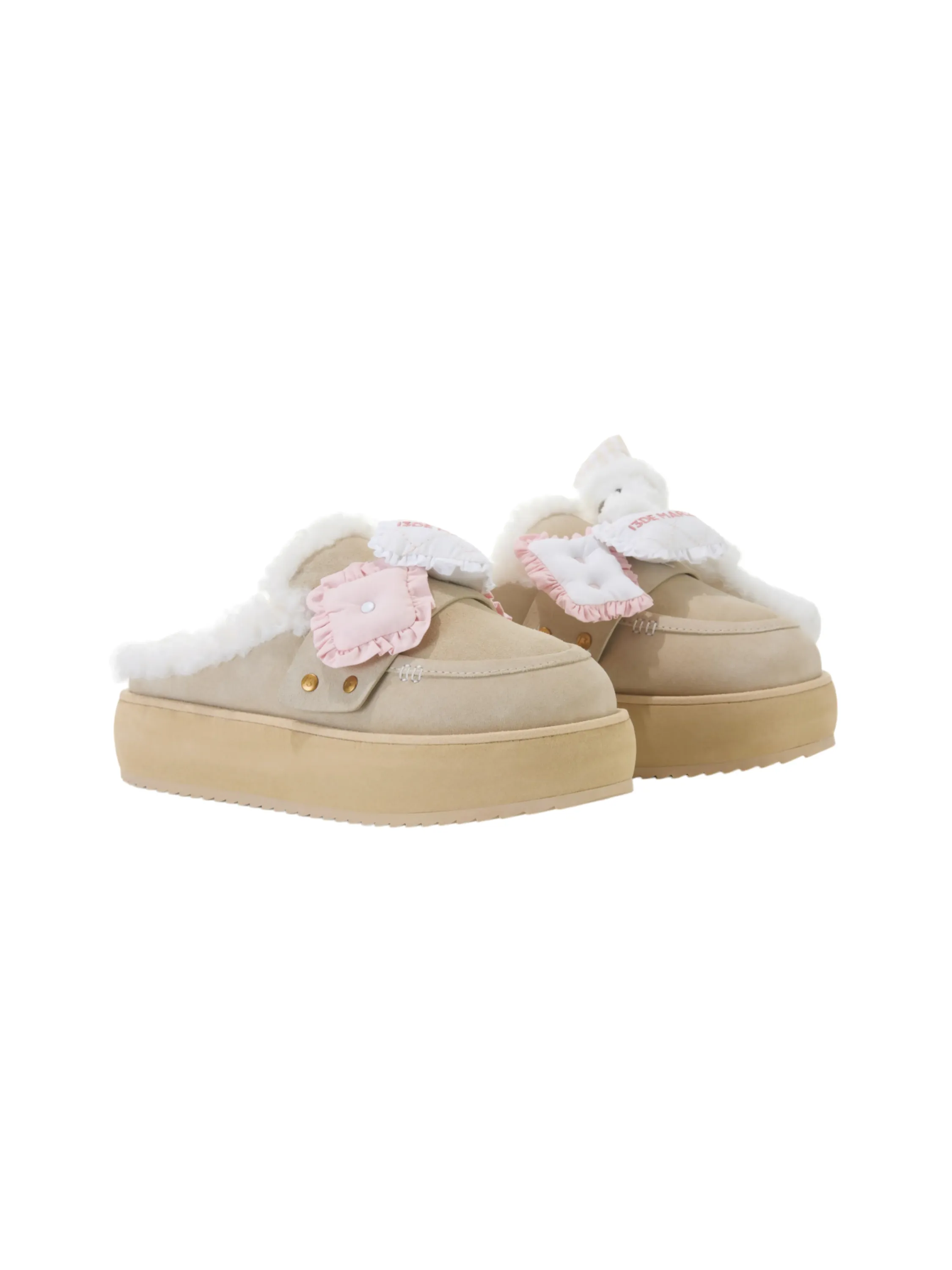 HOKIMAS Quilted Detachable Snow Boot Slipper warna khaki dan gray yang hangat untuk musim dingin