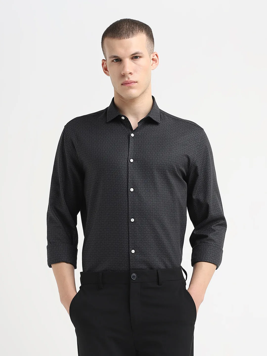 INATOGEL Regular Fit Printed Shirt kemeja pria motif eksklusif warna biru