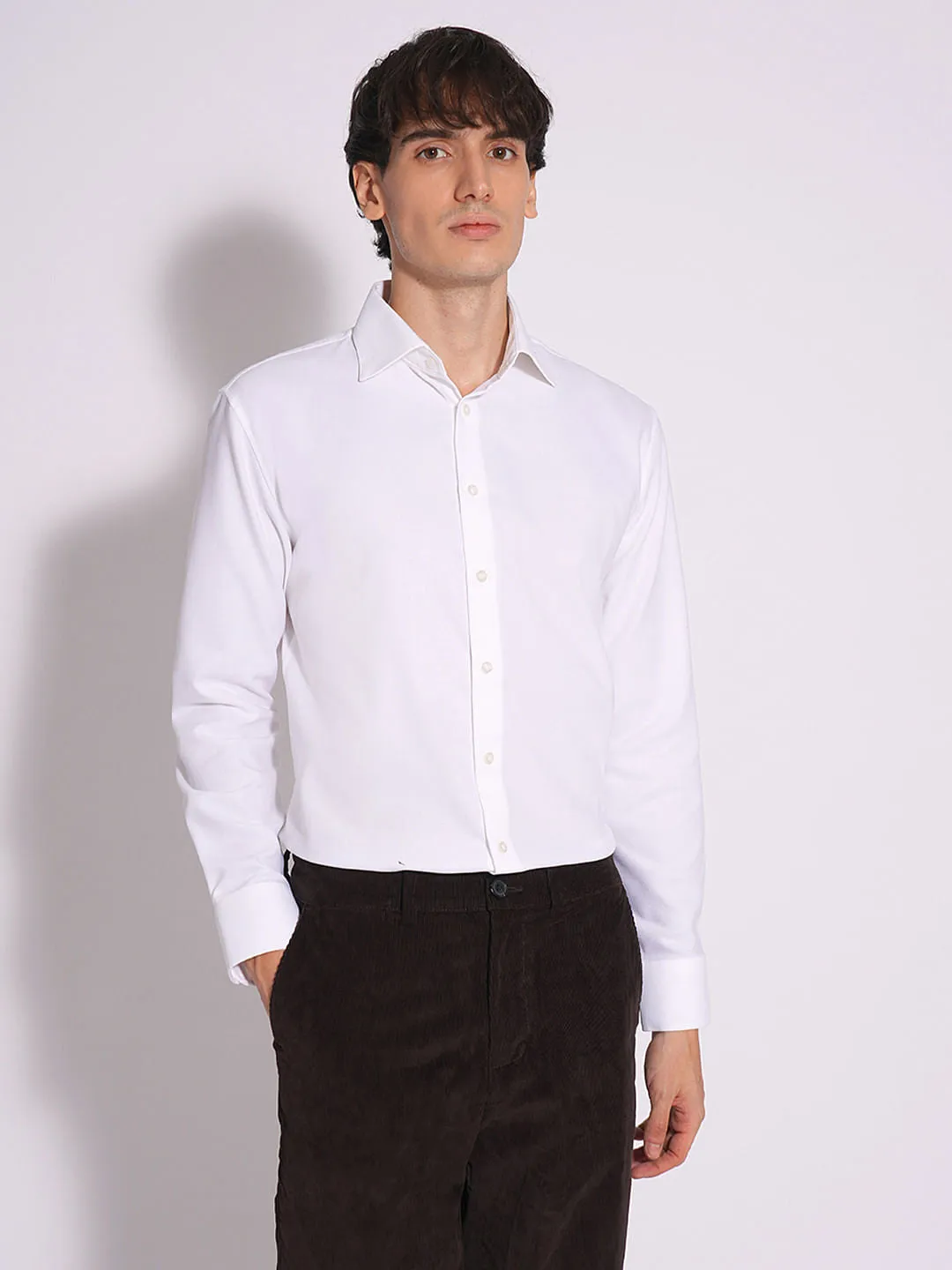INATOGEL White Organic Cotton Non-Iron Shirt warna putih formal