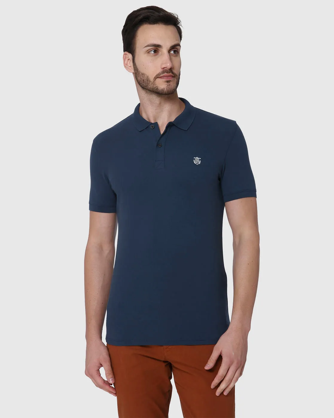 Blue Slim Fit Polo Neck T-Shirt dari MAFIASLOT menampilkan desain elegan warna biru